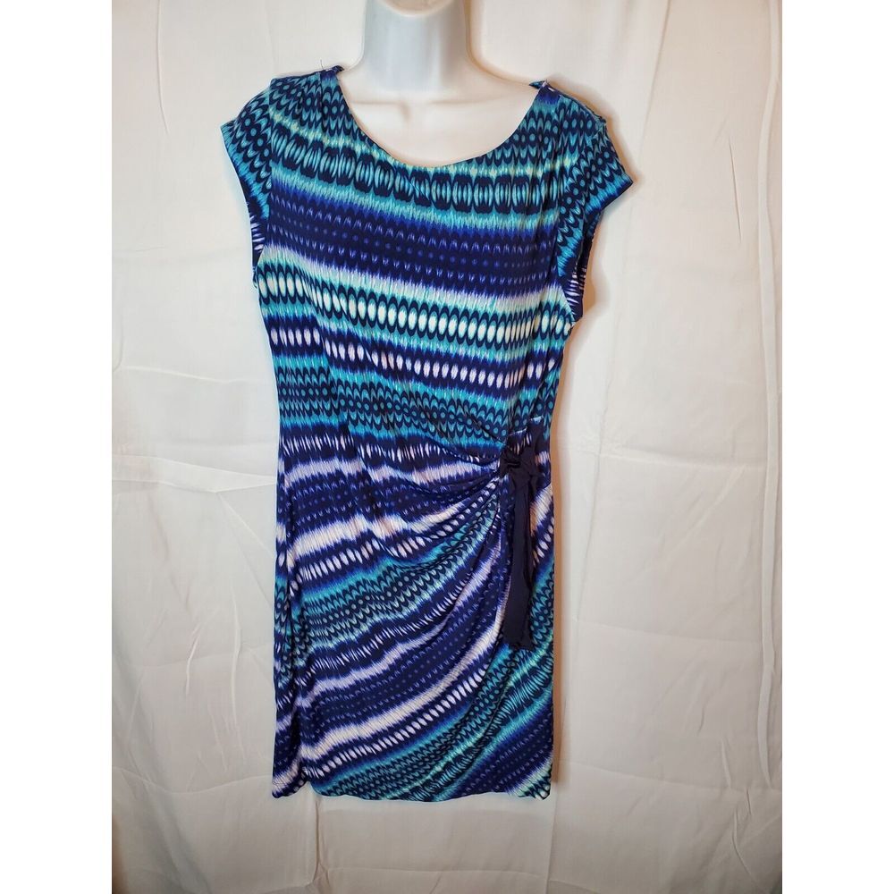 Sheath Dress Blue CB Established 1962 Women's Short‎ Sleeve Round Neck Sz 12